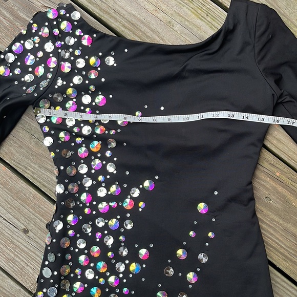 Bodycon beaded black mini dress 6 - Picture 6 of 10